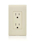 15 Amp Tamper Resistant Duplex Electrical Wall Outlet Light Almond Decora Style Receptacle Pack Of 10 With Shuttered Safety