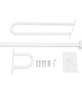 Heavy Duty Iron Wall Mounted Handrail And Outdoor Stair Railing Featuring Reinforced Frame And Non Slip Grip with assembly parts.