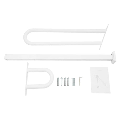 Heavy Duty Iron Wall Mounted Handrail And Outdoor Stair Railing Featuring Reinforced Frame And Non Slip Grip with assembly parts.