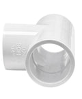 Three Quarter Inch SCH40 PVC Tee Fitting Connector White For Home Plumbing, durable PVC joint, side view