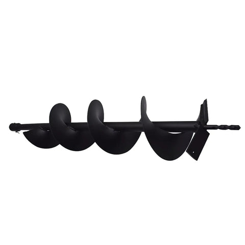 Six Inch Auger Drill Bit With Three Quarter Inch Shaft for planting and garden work, side view of black auger tool.