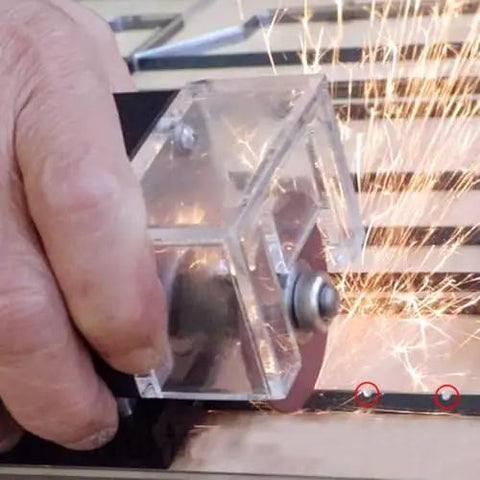 Knockout Portable Pneumatic Nick Grinder That Crushes Hard Grinding Jobs Smoothly At 30000 Rpm With 50Mm Cutting Wheel For Flat Die Cut Solid Board Dies Draws 90 Psi Air Power For Rock Solid Job Site Performance