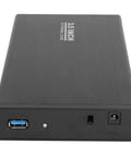 Heavy Duty 3.5 Inch External Hard Drive Enclosure With Slick Aluminum Build And Straight Up SATA To USB 3.0 Port setup from the back view.