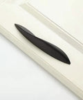 Arcuate Pulls S Shaped Cabinet Handles 5 Inch Center Matte Black Solid Zinc Alloy on cabinet door