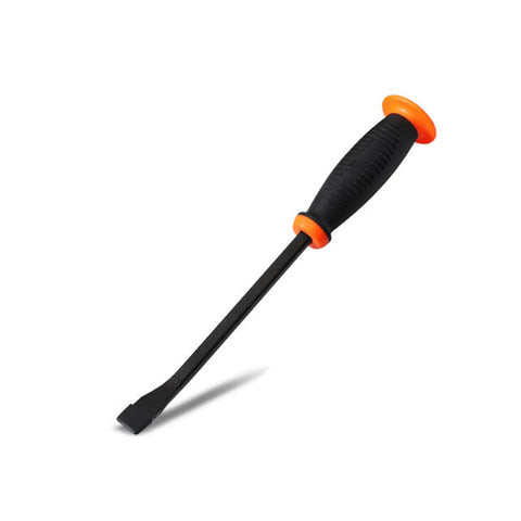 Heavy Duty Pry Bar Set With Thick Strike Caps And Industrial Grade Ergonomic Handles For Automotive Demolition And Nail Pulling Built Tough Rugged Metal Heads Non Slip Grips Rubber Sleeve Protection Crowbar Tool Kit