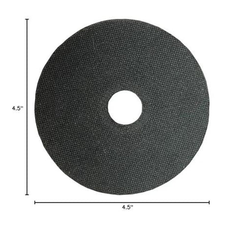 Front view of a 4.5-inch ultra-thin cutting wheel disc with 7/8-inch arbor for metal cutting.