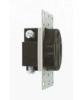 Side view of Heavy Duty NEMA 14 50R Flush Mount Receptacle 50 Amp 125 To 250V 3 Pole 4 Wire Side Wire Built Tough Industrial Grade Grounding