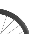 Close-up of Carbon Gravel Wheelset 700C Tubeless Disc Braking 45mm Depth Center Lock Thru Axle showcasing rim detail.