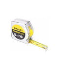 PowerLock 16-Foot Tape Measure with Tru-Zero End Hook, Chrome ABS Case, easy-read yellow blade extended, white background