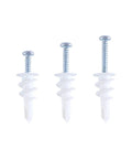 Self-Drilling Drywall Anchors And Screws Kit With Nylon Wall Plugs For Plasterboard, Yellow Zinc-Plated Carbon Steel, Rust-Resistant, No-Prep Install, Self-Tapping Screws For Secure Wall Mounts And Heavy Stuff, 3-piece set