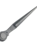Ratcheting Spud Wrench With Half Inch Drive For Construction, Forged Alloy Steel, Corrosion Resistant Black Finish, Reversible Ratchet, 15 Inch Length
