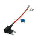 100 Piece Circuit Fuse Tap Piggy Back Fuse Holder For 12V And 24V Auto Electrical Wiring in blue and red with components