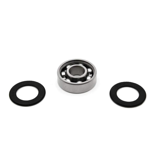 608-2RS ball bearing with double rubber seals, 8x22x7 mm; silver bearing with black seal rings (3-piece set)