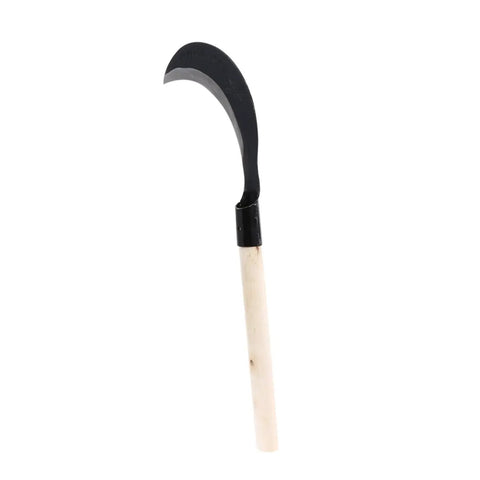 Long Handle Gardening Grass Knife Hand Scythe For Weeding And Cultivation Durable Manganese Steel Garden Tool with wooden grip