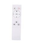 Hilitand E27 Ceiling Fan Light 4 in 1 Stepless Dimming LED Fan remote control with buttons for light and fan adjustment.