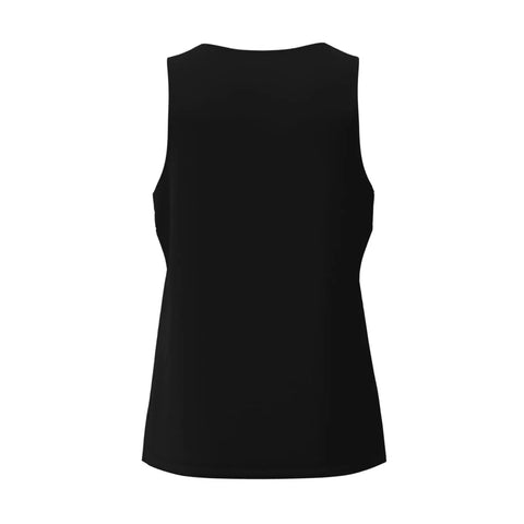 Men's Check Engine Mechanic Workout Tank Top, Black Sleeveless Gym Shirt back view, ultra breathable polyester for workouts.