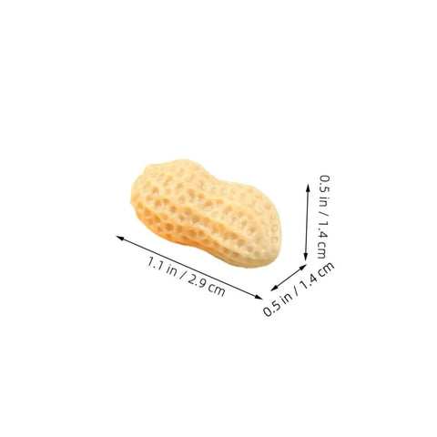 Miniature Resin Nut Ornaments Set For Dollhouse Food Decor, realistic tiny peanut model for crafts and DIY projects with measurements.