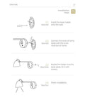 Installation steps for swing arm wall sconce with touch control dimmable 10 to 100 percent and 3 color temperatures 3000K 4500K 6000K aluminum brushed nickel LED reading wall lamp hard wired for living room and bedroom.