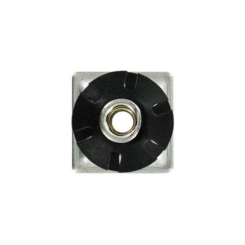 Double Star Threaded Caster Insert In Heat Treated Steel For One And One Quarter Inch Square Tubing Fits Sixteen To Eighteen Gauge