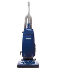 Professional Bagged Upright Vacuum Kicks Serious Dust With Smooth Glide Action Commercial rated design in blue color.