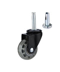 Floor Friendly 2 Inch Rubber Caster Wheels Set Of 4 With Grip Neck Stem Sockets for Furniture and Vacuum Cleaners