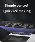 Top Shelf Portable Countertop Ice Maker Whips Up 26 Pounds Fresh Cubes Daily control panel with indicators for quick ice making.