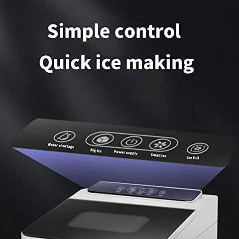 Top Shelf Portable Countertop Ice Maker Whips Up 26 Pounds Fresh Cubes Daily control panel with indicators for quick ice making.