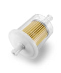 Three Eighth Inch Universal Inline Fuel Filter Kit For Gas Lines Pack Of Two with clear shell and durable construction