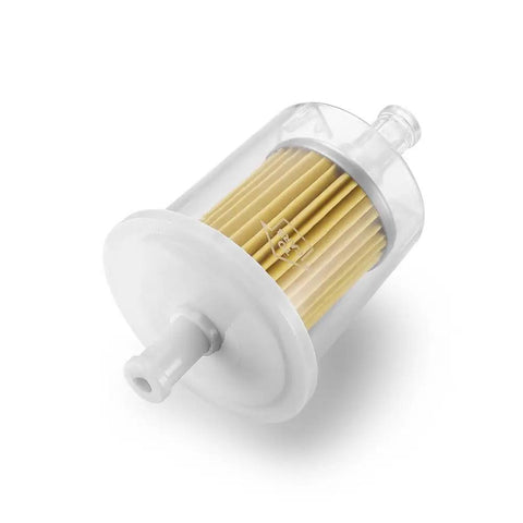 Three Eighth Inch Universal Inline Fuel Filter Kit For Gas Lines Pack Of Two with clear shell and durable construction