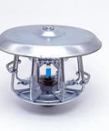 Heavy Duty Fire Sprinkler Head Protective Cover Built Tough To Shield Against Paint Dust And Debris With Drop On Go Setup For Contractors Keeping Your Sprinklers Pristine Through Rough Construction Jobs - silver metal cover