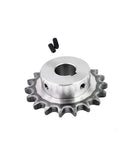 Heavy Duty 06B Drive Sprocket In Solid Steel For 10-25 Teeth And 10-32mm Bore Shaft With Keyway, showing solid steel build and keyway.