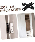 Secret Swivel Stainless Steel Exterior Door Hinge for Cabinets and Toilet Doors in use on white cabinet