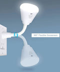 Plug In Motion Sensor Night Light With Infrared PIR Auto On In Dark 6W LED AC 85 265V US Plug White Light with flexible gooseneck