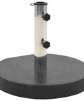 Heavy Duty Round Black Granite Umbrella Base For Outdoor Patios And Tables, Built To Last For Maximum Stability In Wind And Rain