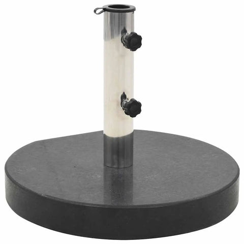 Heavy Duty Round Black Granite Umbrella Base For Outdoor Patios And Tables, Built To Last For Maximum Stability In Wind And Rain