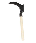 Double Sickle Garden Tool With High Manganese Steel Blade and wooden handle displayed against a white background.