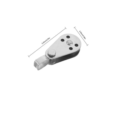 Single Stainless Steel Pulley Block from 4 Pack Heavy Duty Pulleys with Bearing Wheels for Kayak and Sailboat Ropes