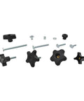 149 Piece Universal T Track and Jig Hardware Kit Featuring 1/4 Inch 20 TPI T Bolts with pro grade knobs displayed on white background