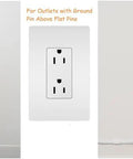 Slick Inverted Outlet Concealer Kit with Cord Concealer for Inverted Outlets, showcasing messy cords before and tidy setup after installation.