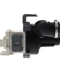 Side view of Dishwasher Circulator Pump Replacement For Whirlpool Maytag KitchenAid Jenn Air Amana Magic Chef Admiral Norge Roper, black and white color