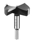 Top Shelf 2 1/2 Inch Carbide Forstner Drill Bit with tungsten carbide for precise hardwood woodworking cuts.