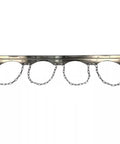 Wall Mounted Steel Gas Cylinder Holder With Chain Support, slim rack holding up to three gas bottles and four cylinders, front view.