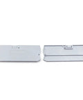 50 Pack No-Fuss Easy Install DIN Rail End Clamp Terminal Blocks with Anti-Lock Spring, shown disassembled.