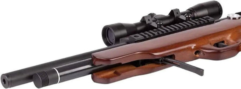 PCP 3500 PSI Air Rifle With CMB 4x32 Scope 12-Round Magazine close-up showing detailing for backyard plinking and target practice