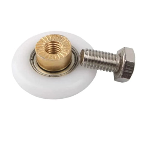 4 Sets Shower Door Rollers 25mm wheel replacement with copper plus P bearings and M4 screws, for 4-6mm glass shower doors.