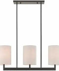 Bronze Linear Chandelier With Modern Contemporary Design Sleek 22 Inch Wide By 36 Inch High By 7.5 Inch Deep Pendant Light, three-light view
