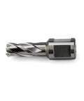 Carbide annular cutter with 3/4 in Weldon shank, 1/2 in cutting diameter, 1 in depth of cut.