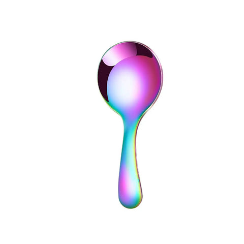 Colorful spoon from Two Piece Portable Camping Cutlery Set With Stainless Steel Spoon And Fork For Outdoor Hiking And Cooking On The Go.