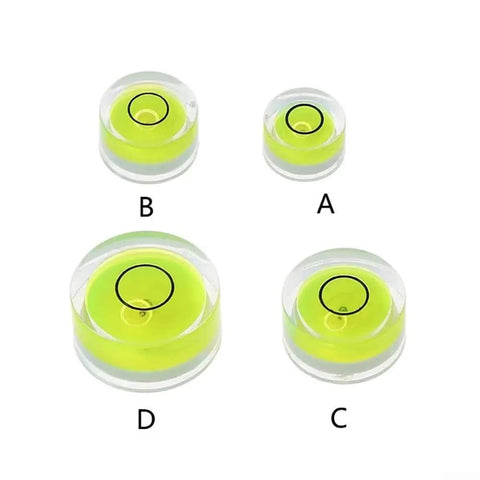 5pcs Round Bubble Levels for Precise for spirit Measurement 5pcs shown in varying sizes and shapes for accurate leveling.