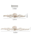 2 Pack Zinc Alloy Drawer Pulls White Vintage Shabby Chic Cabinet Handles For Dresser Vanity Nightstand Wardrobe And Closet Cupboard 9.65 By 1.18 Inches With 0.98 Inch Screws Durable Metal Hardware shown with dimensions and screw
